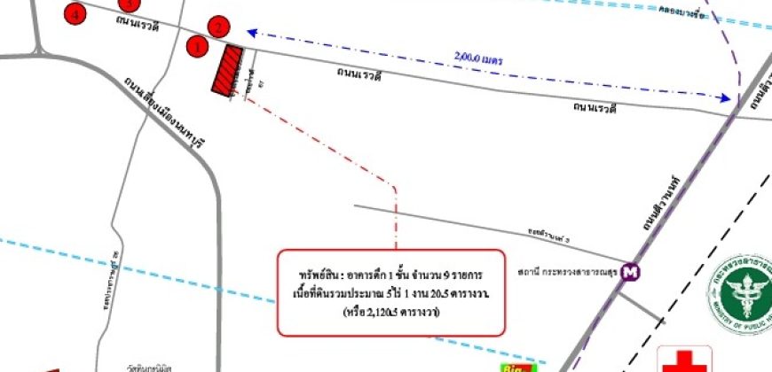 ขายที่ดินติดถนนซอยเรวดี 5ไร่ครึ่ง ถมแล้ว ทำเลดีมาก ใกล้ติวานนท์ รัตนาธิเบศร์